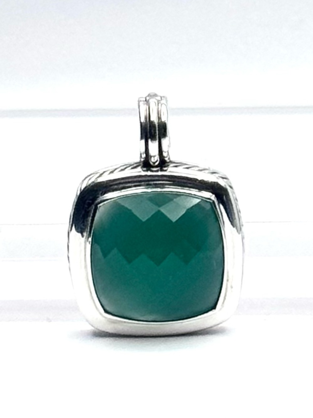 David Yurman Albion 20mm Green Onyx Pendant Enhancer
